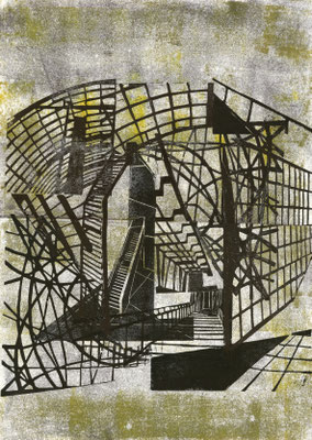 Linoldruck auf Papier, 61 x 43 cm, 2013