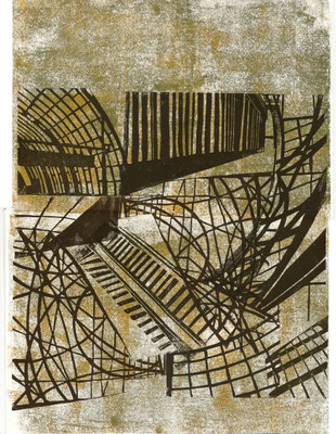 Linoldruck auf Papier, 61 x 43 cm, 2013