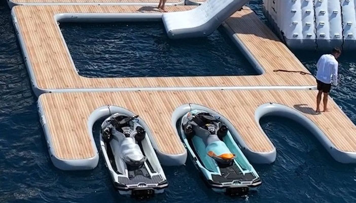 Superyacht inflatables sea pool & jetski dock