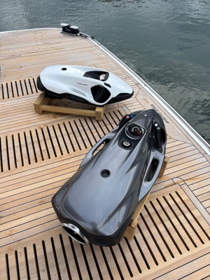 Seabob F5 and F9 cradle on swim platform
