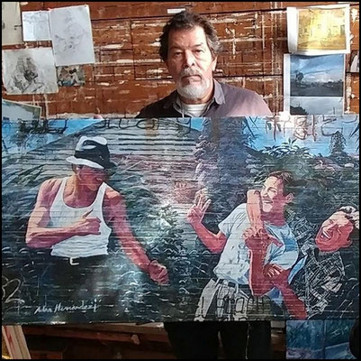 Adan Hernandez Carnalismo II Blood In Blood Out painting