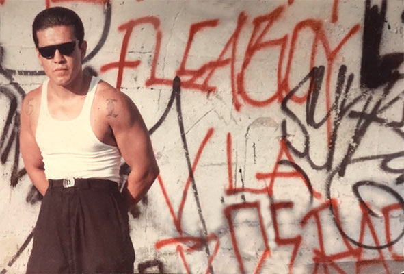 blood in blood out movie, bound by honour, vatos locos, adan hernandez, merchandise, chicano noir, cheech marin collection, carnalismo, artwork, poster, print, painting, drawing, estate of adan hernandez, legacy, paco, cruz, miklo