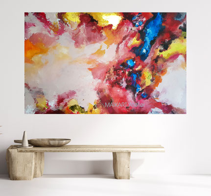 Raspberry Gold, Acryl, Blattmetall, Leinwand, Kunst, ART, Emden