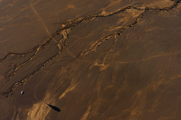 Dried out river from above - Namib Desert