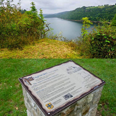 Plaque en lave émaillée : Ruines de Thynière à Beaulieu (15)