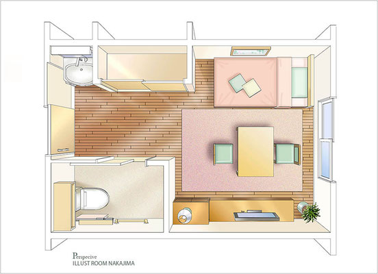 間取りイラスト　　　　　ワンルーム2