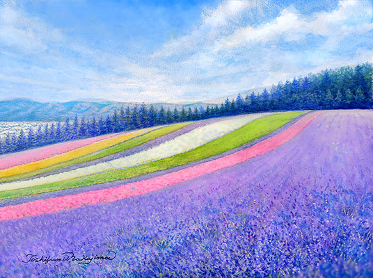 風景画 パステル画 チューリップ パステル風景画 水彩画 スライドショー ＃昭和記念