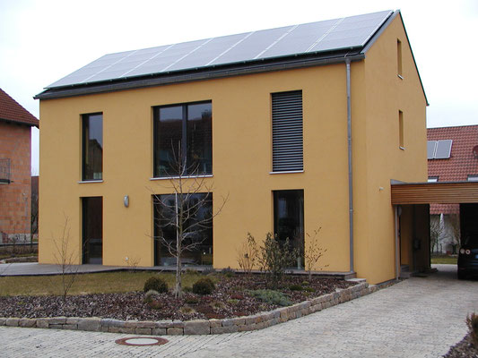 Passivhaus Kürnach- Südwest-Ansicht