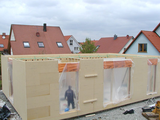 Passivhaus Kürnach in der Bauphase