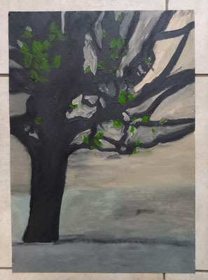 2025 oil on paper 57x41cm «tree» price 7000€