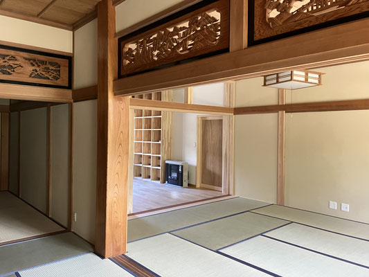 奥の部屋は廊下を無くして繋いだ勉強室