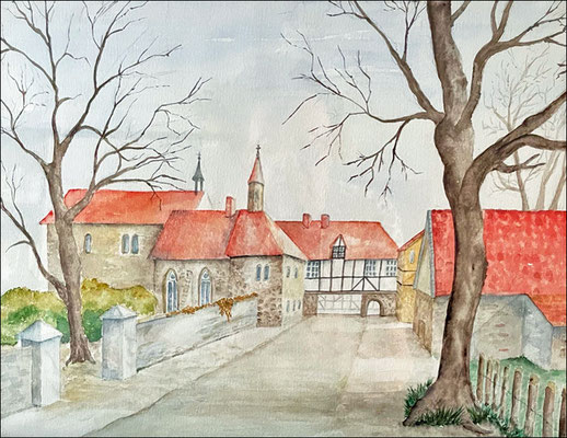 Gisela: "Kloster Riddagshausen bei Braunschweig",  Aquarell auf Papier, 30x40 cm