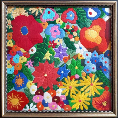 Toni: "Mein Sommergarten", Stickerei, 1976