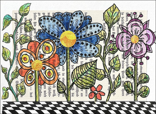 Ilse: Papiercollage und Aquarellstifte, 11x15 cm