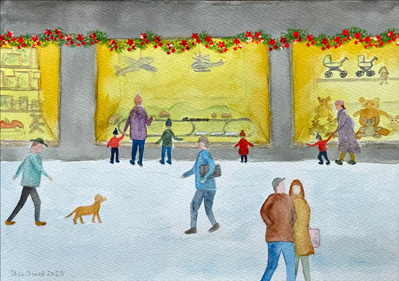 Ilse: "Vorfreude", Aquarell und digital, 2023