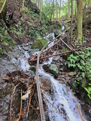 増水した沢