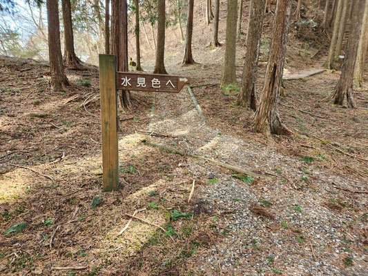 水見色を目指して下山（12：06）