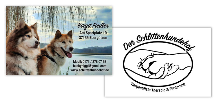 Visitenkarten für "Der Schlittenhundehof"