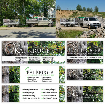 Anhänger- und Fahrzeuggestaltung für "Kai Krüger - Ihr Spezialist in Sachen Baumpflege"
