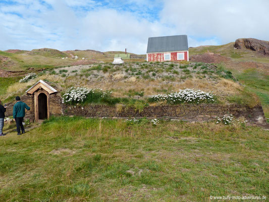 Grönland - Brattahlíð - Langhaus-Rekonstruktion