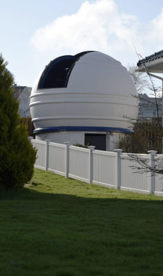 White fiberglass observatory dome in my backyard.