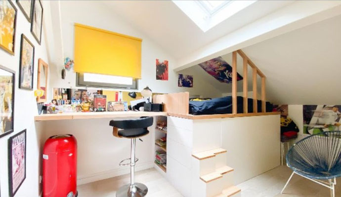 Loft avec patio, chambre 