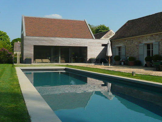 Extension ossature bois KLH et piscine