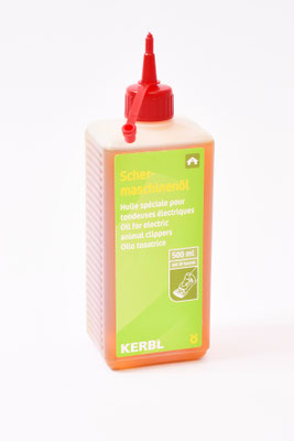 Eine Flasche mit Schermaschinenöl
