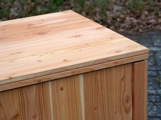 Auflagenbox / Kissenbox Holz nach Maß, Größe 160x60x70 cm, Oberfläche: Natur Geölt