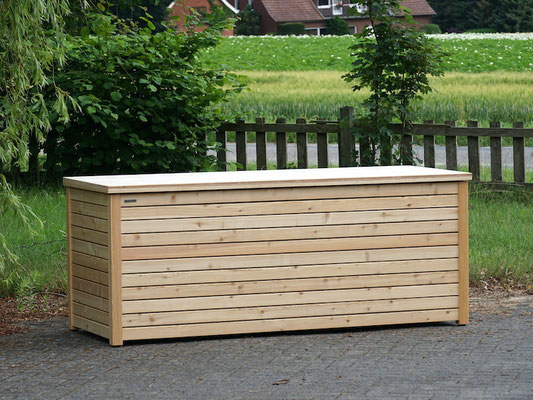 Auflagenbox / Kissenbox Holz nach Maß, Oberfläche: Natur