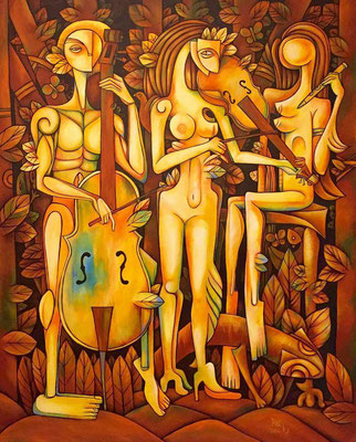 OIL ON CANVAS 60 " X 48 " BY DEIBY ORIGINAL SOLD