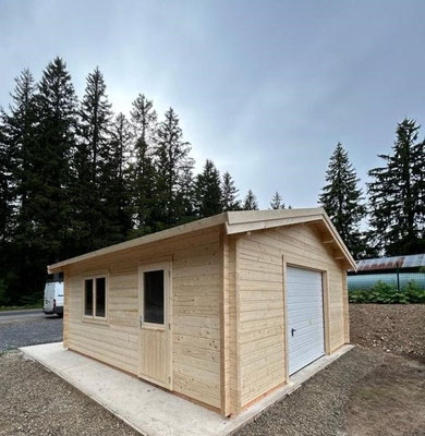 Garage roger 27.70m² en madrier 70mm