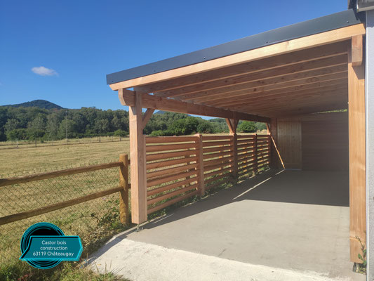 Carport gamme Pariou sur mesure + claustrat