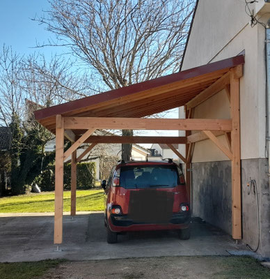 Carport gamme Pariou (5mx3.5m) couverture Osb 18mm + shingles 