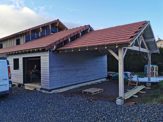 Couverture tuile plate sur carport