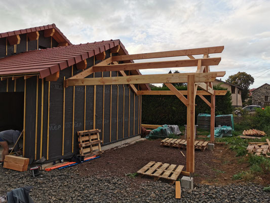 Mise en place d'un carport