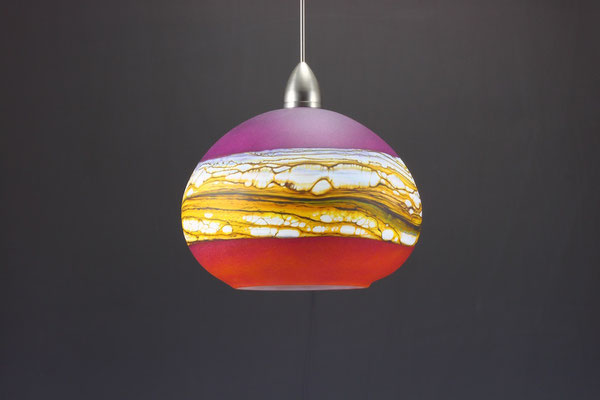 Ruby & Tangerine Round Strata Pendant (Off)