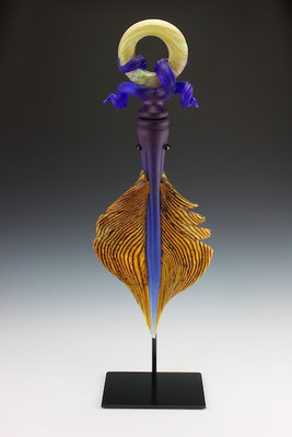 Amethyst & Cobalt Amulet - 34" Tall