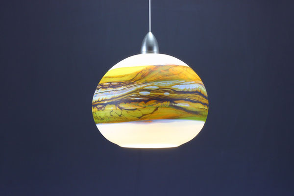 White Opal with Lime Round Pendant (On)