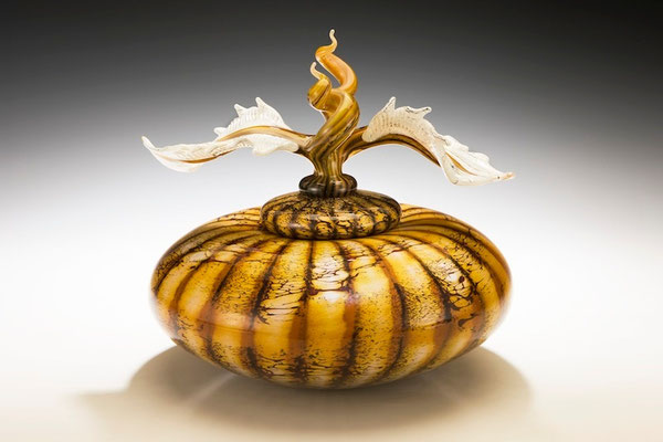Batik Covered Bowl with Avian Finial
