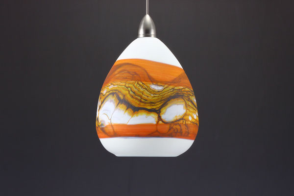White Opal with Tangerine Teardrop Pendant (Off)