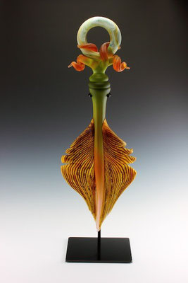 Lime & Tangerine Amulet - 34" Tall