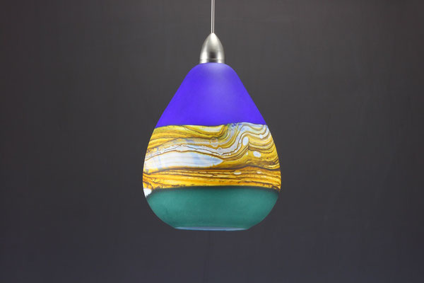 Cobalt & Sage Teardrop Strata Pendant (Off)