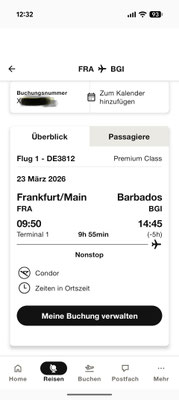Flugbuchung in der Condor-App (Oneway)