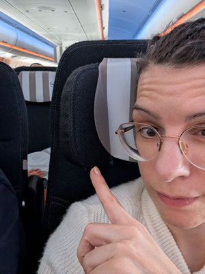 Verstellbare Kopfstütze in der Premium Economy