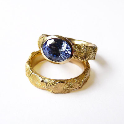 Ringe Muster, Gold 750, Tansanit