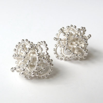 Ohrstecker "Knäuel", Silber