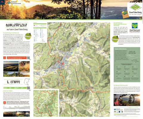 Wandertafel Zweitälersteig im Zweitälerland