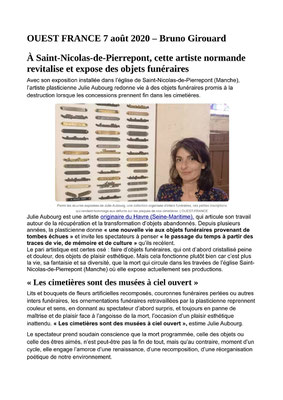 Ouest France - 7 août par Bruno Girouard