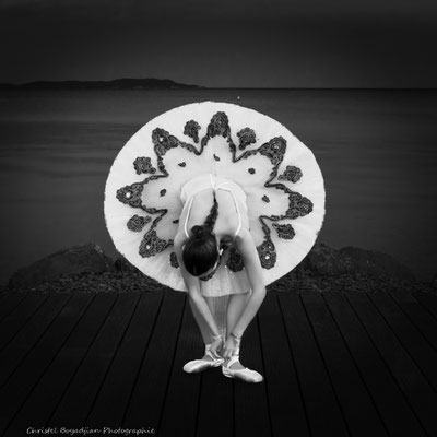 Danseuse classique , photo en noir et blanc